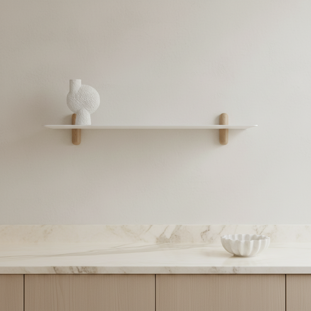 Nivo shelf with Sphere Vase and marble bowl