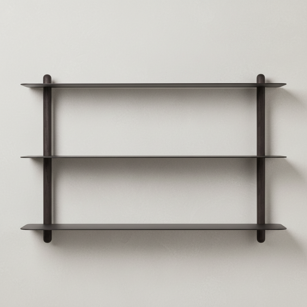 Nivo Small A shelf front view on light grey-beige limewash background