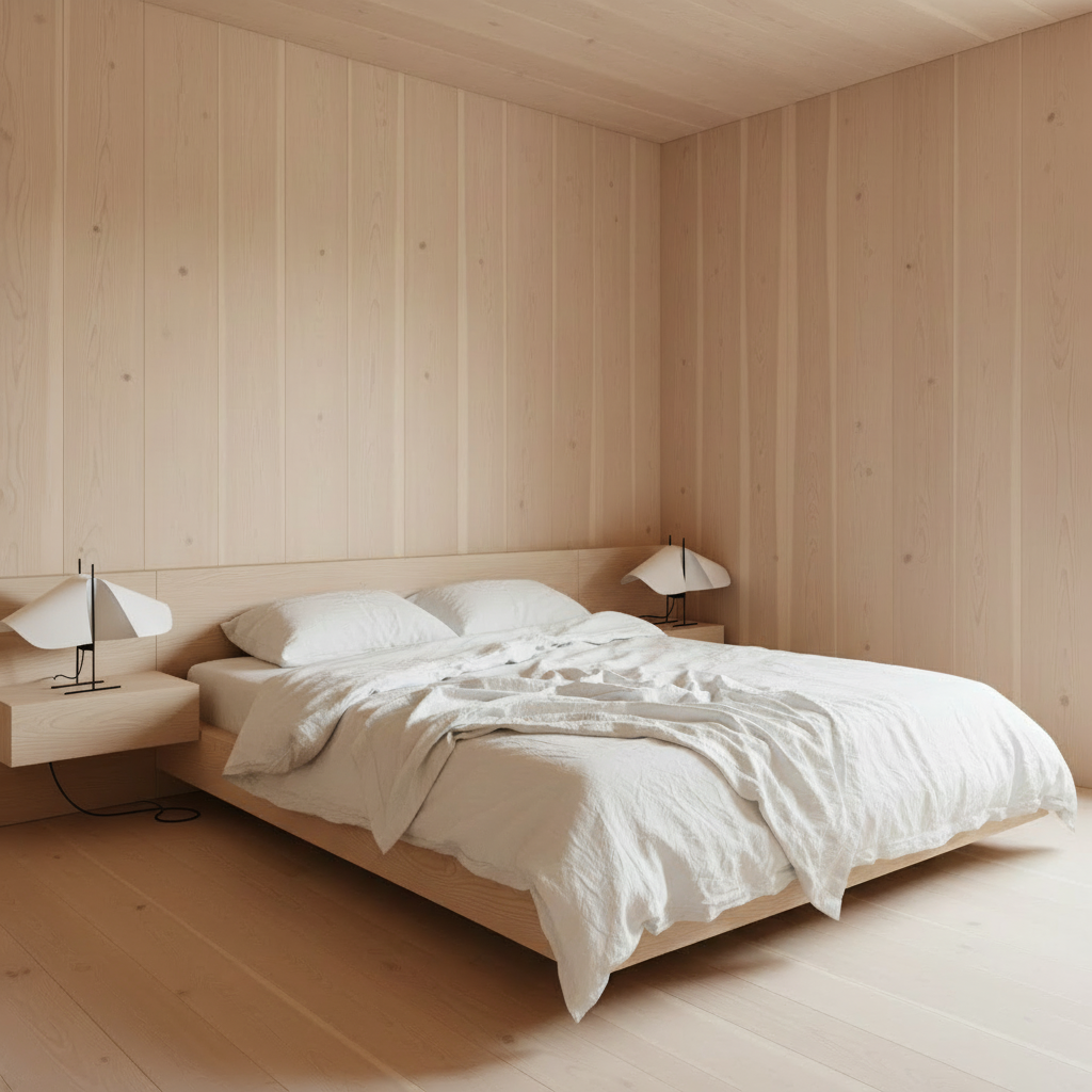 Nordic bedroom with Cho Table lamps