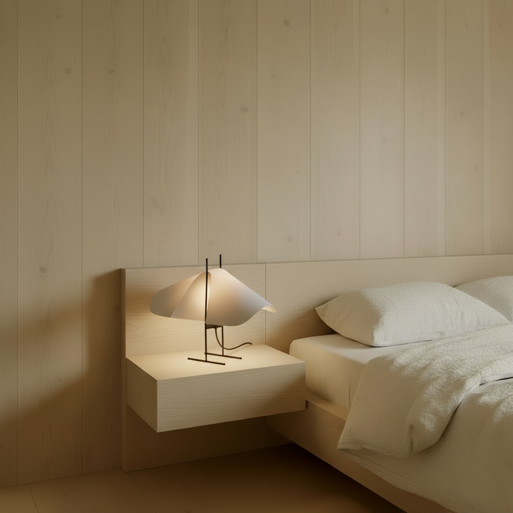 Nordic bedroom with Cho table light