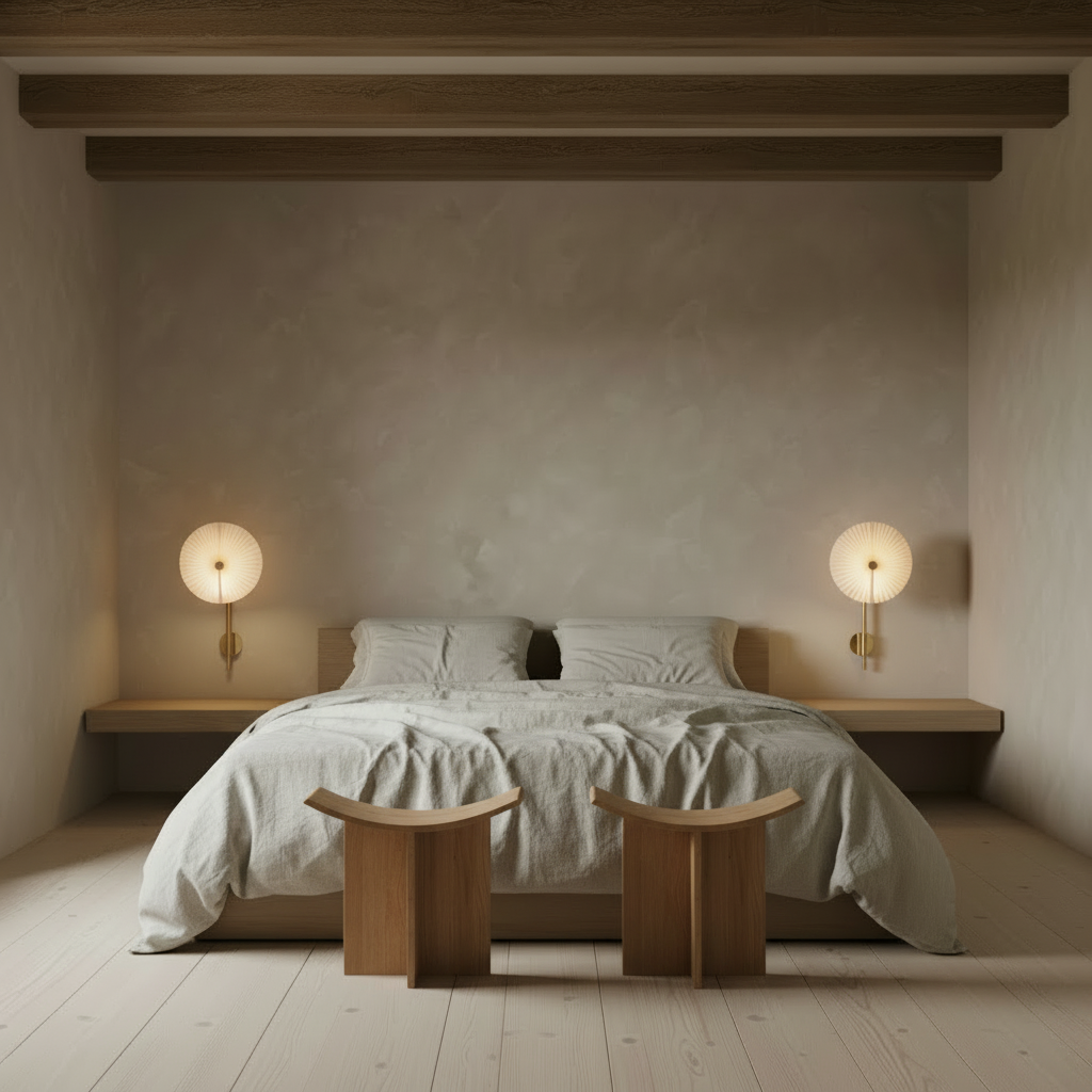 Nordic Bedroom with Scaled Liris Sconces