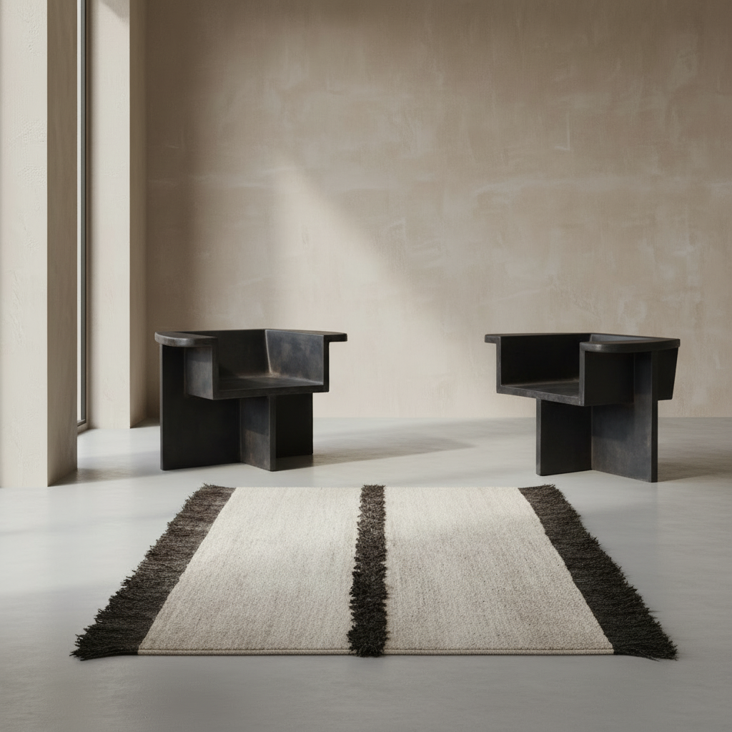 Nordic rug with two Brutus Lounge Chairs
