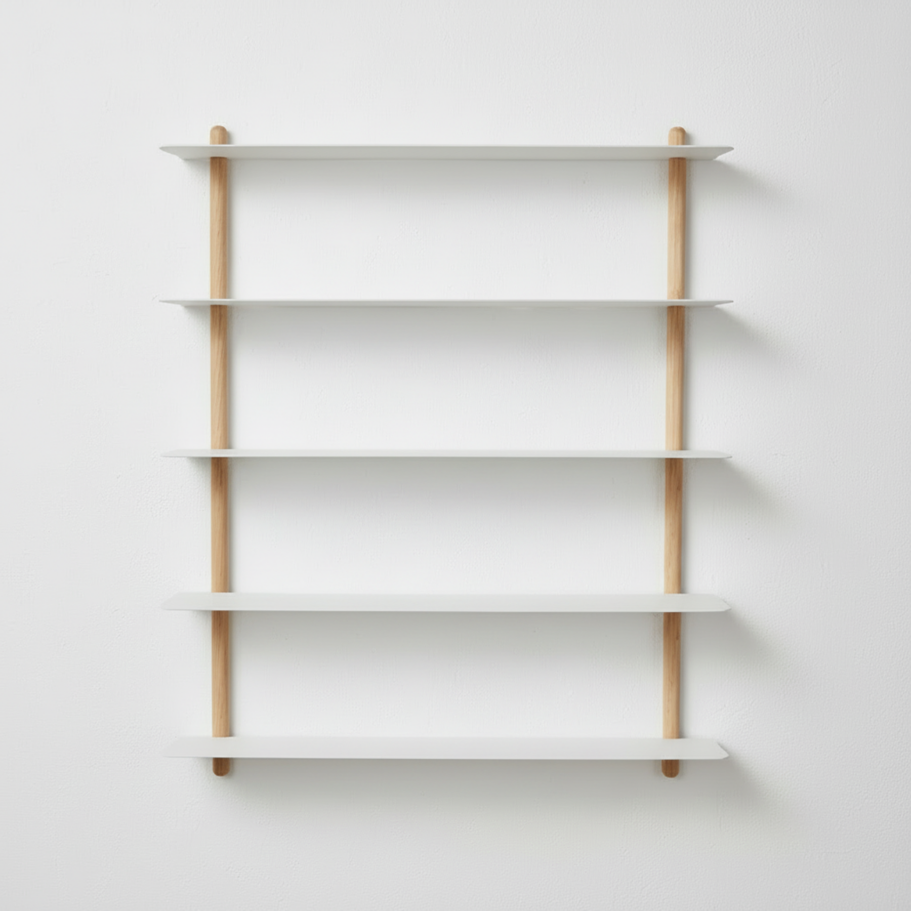 Nordic shelving unit with empty shelves