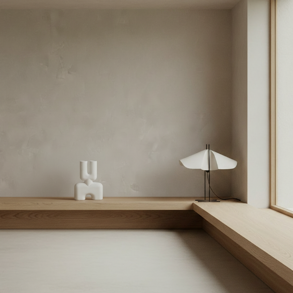 Nordic space with Cho Floor Light and Cobra vase