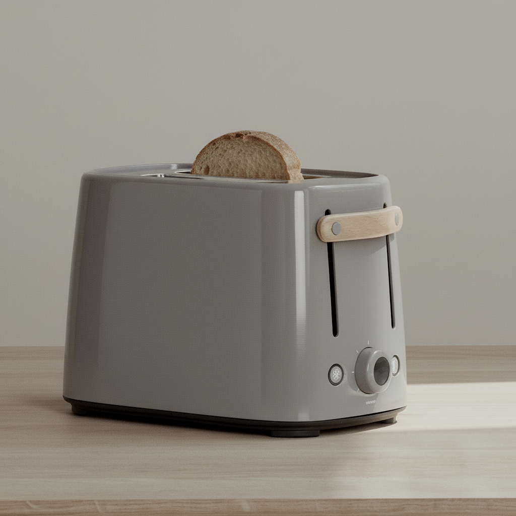 Emma Toaster - Grey with Wood Handle