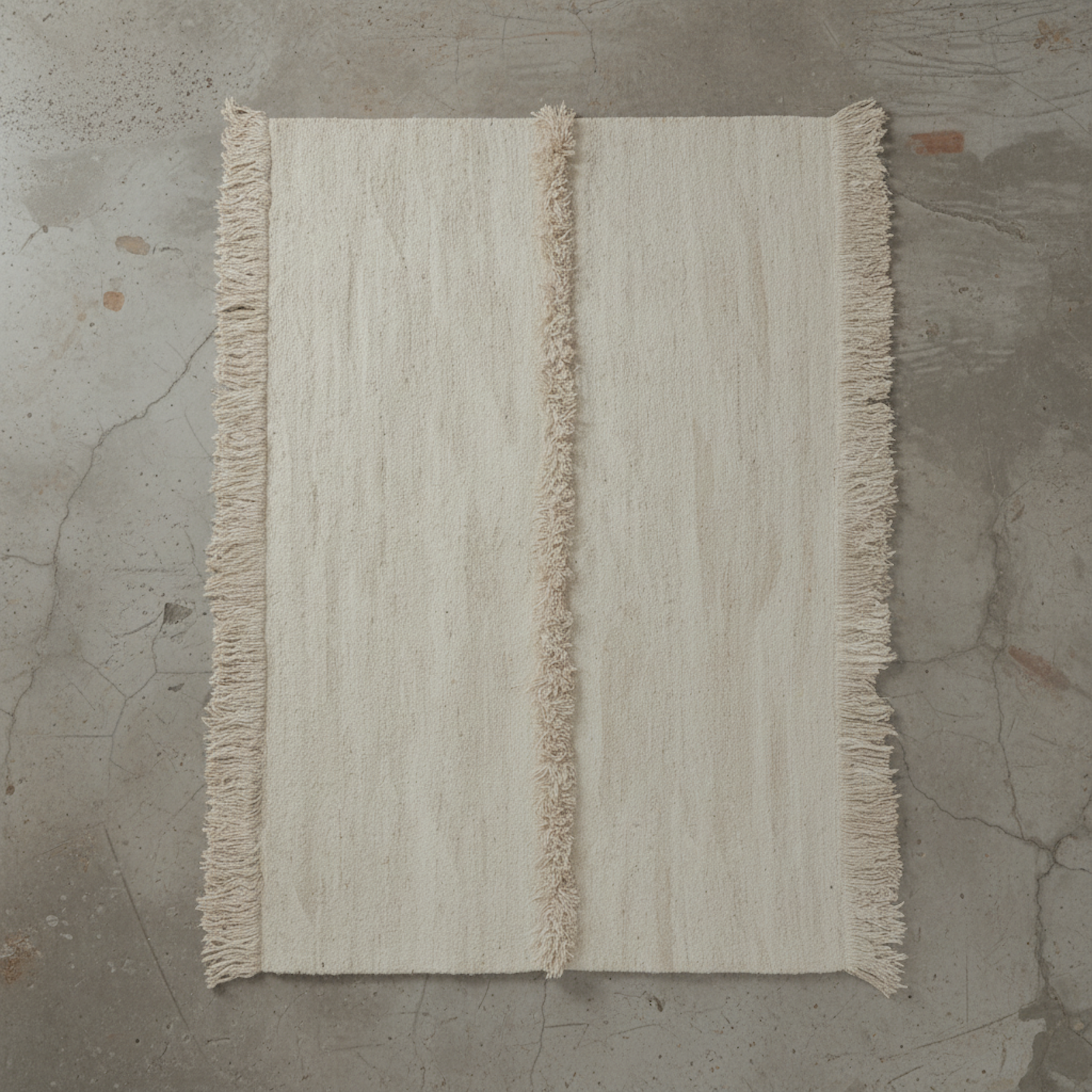 Nurja - White + White - Hand Woven Rug