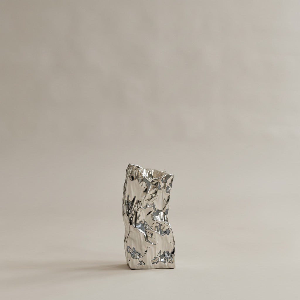 Kami Vase, Medio - Chrome