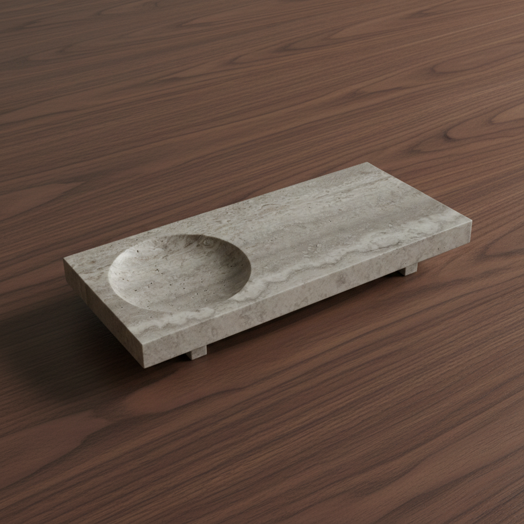 OKA Tray on Deep Walnut