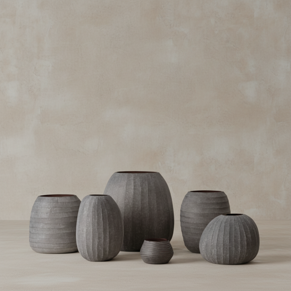 Organic Vases Smoke - Limewash Background