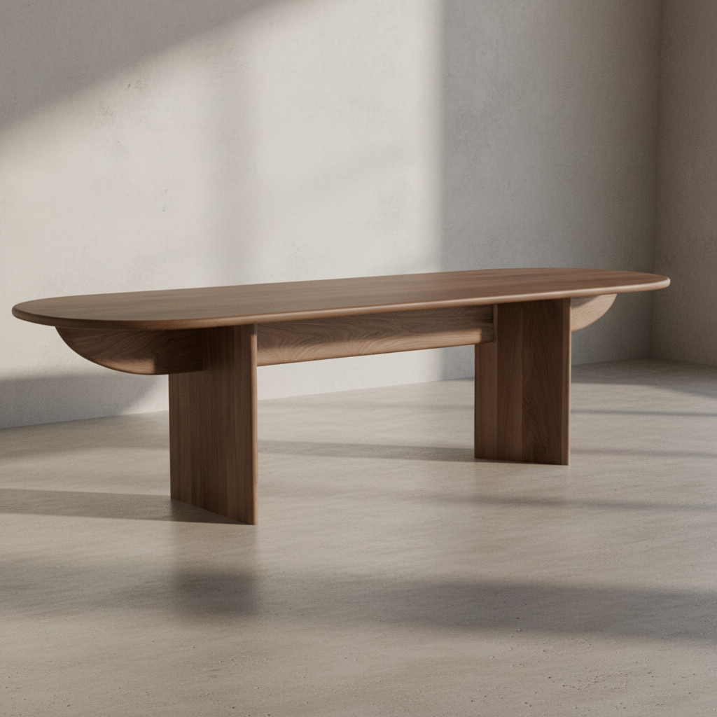 Pillabout Dining Table - Smoked Oak 3/4 View