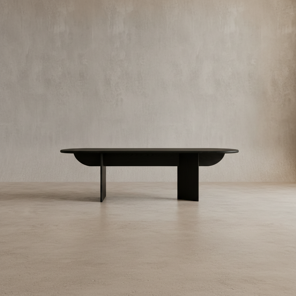Pillar Dining Table 02 - Black on Nordic backdrop