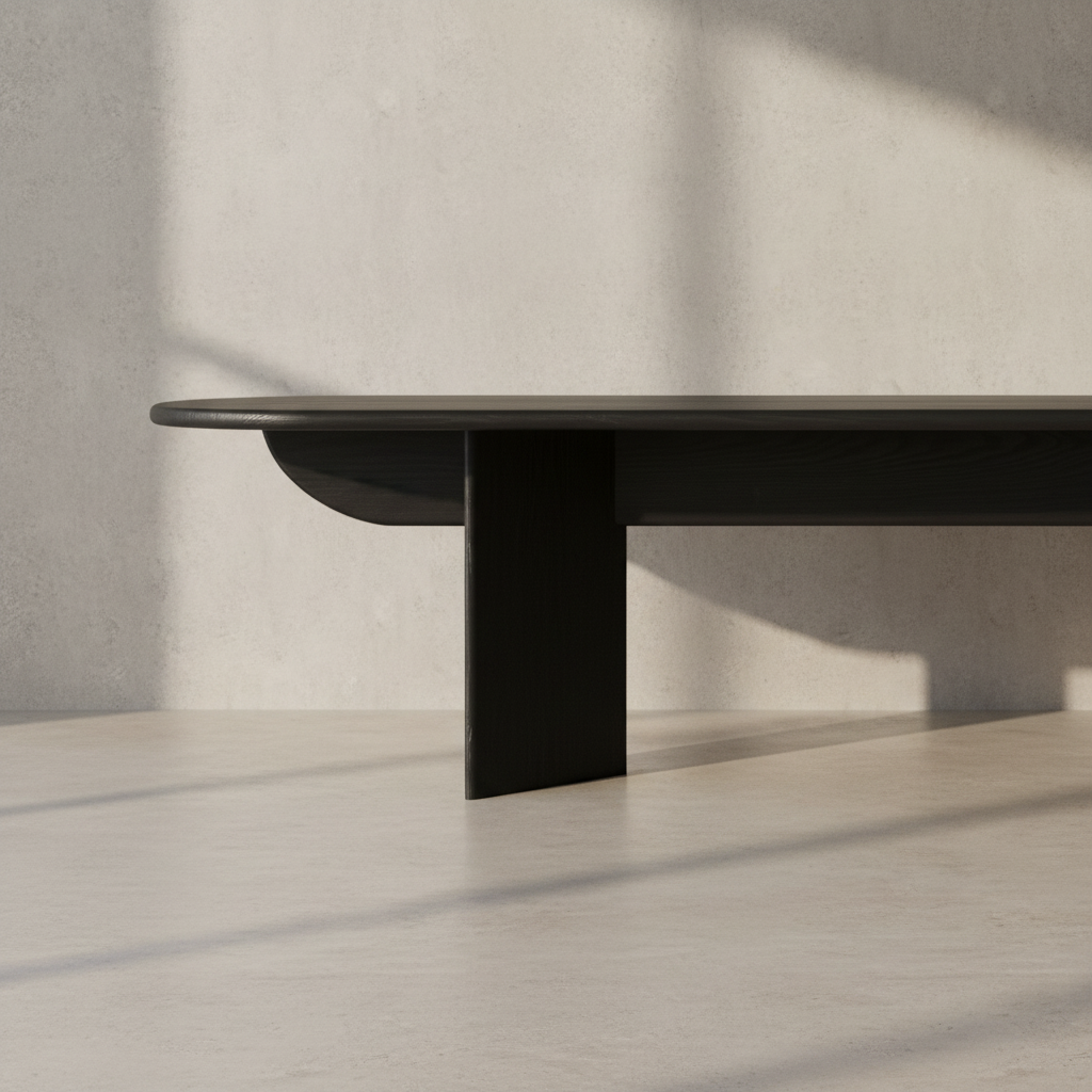 Pillar Dining Table Detail - Cool Black