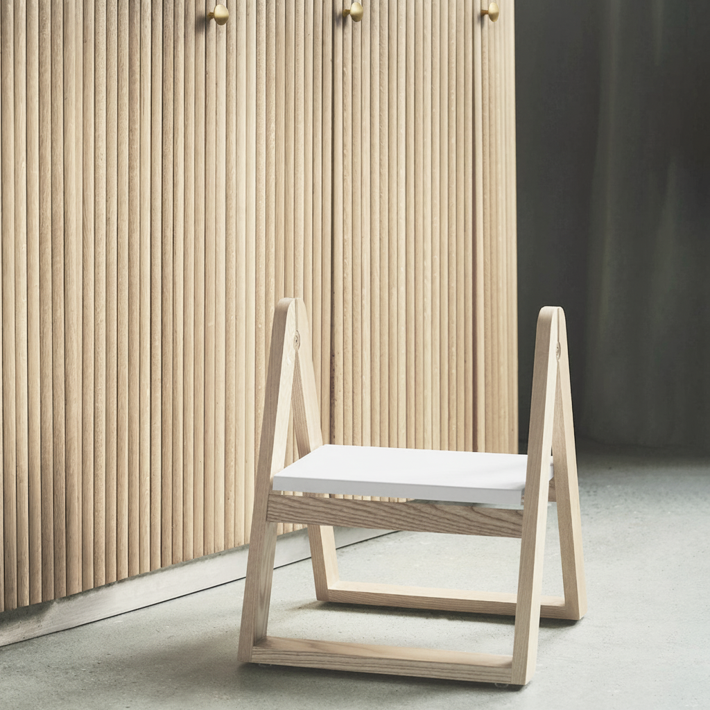 REECH Step Stool — Polished Lifestyle with HiHat Mini Brass Knobs