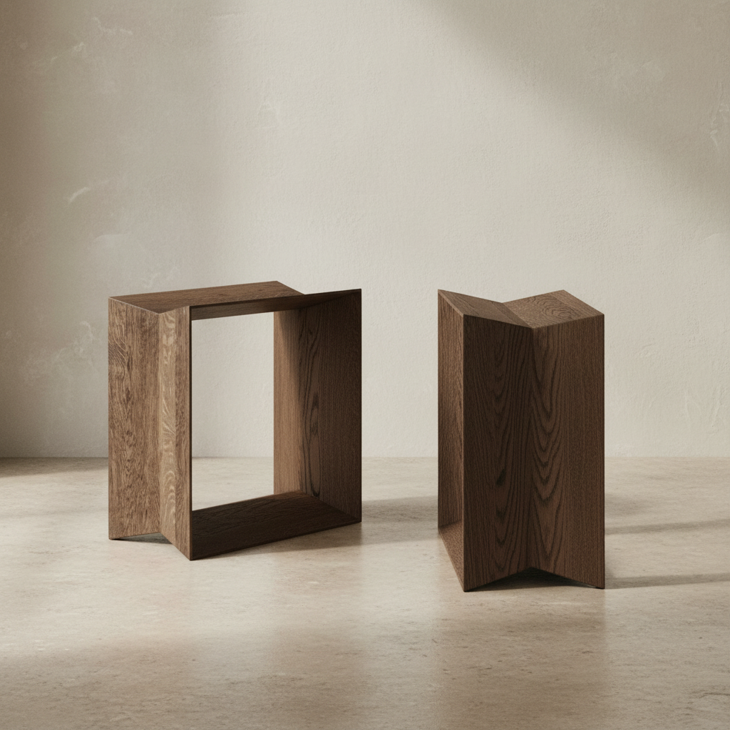 REFLEX Black Oil Oak stools on Nordic backdrop