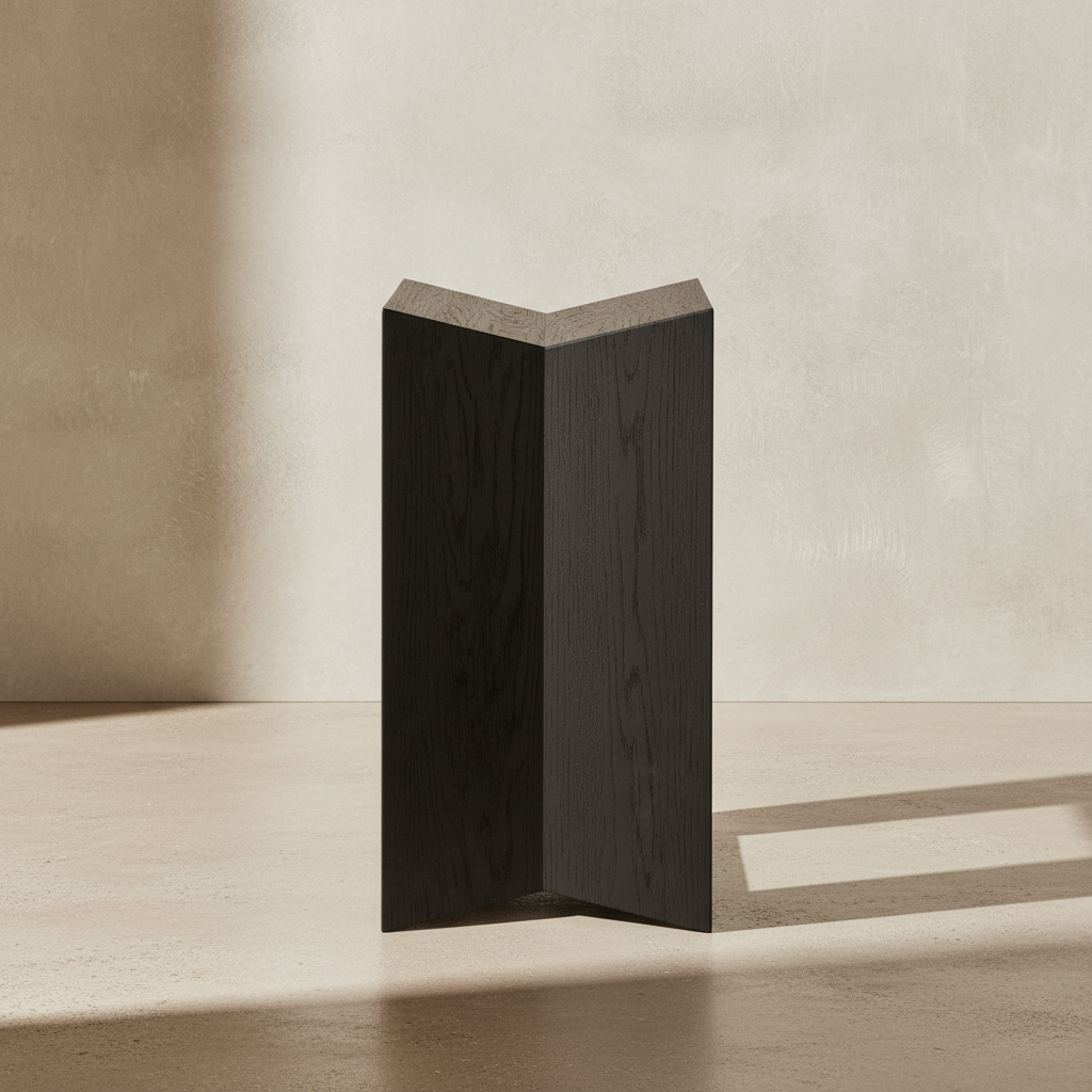 Reflex Stool Black Lacquer - Profile View