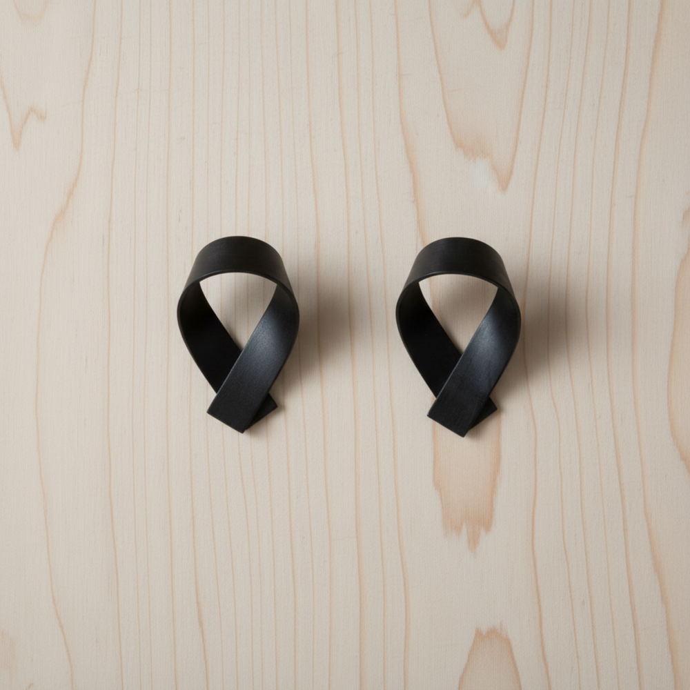 RIBBON Coat Hook - Black Oak, Set/2