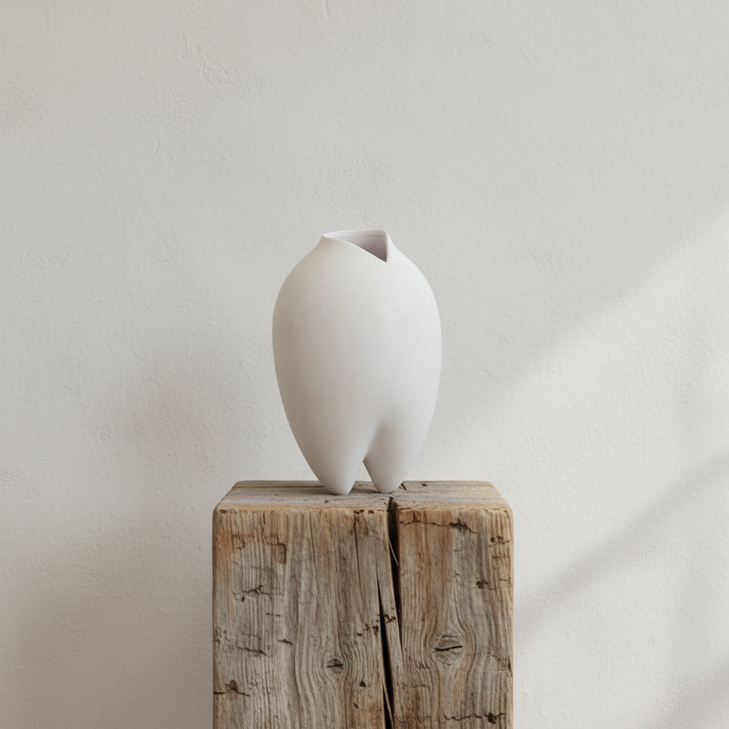 Rustic barn beam podium with vase