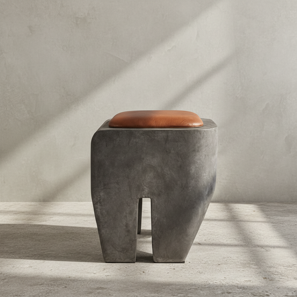 Sculpt Stool with Nordic lime-wash backdrop