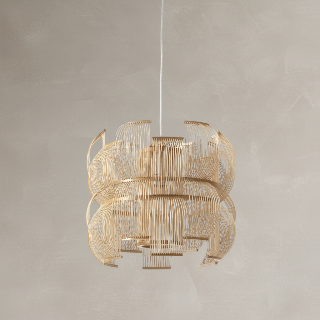 SEN pendant on light beige grey limewash backdrop