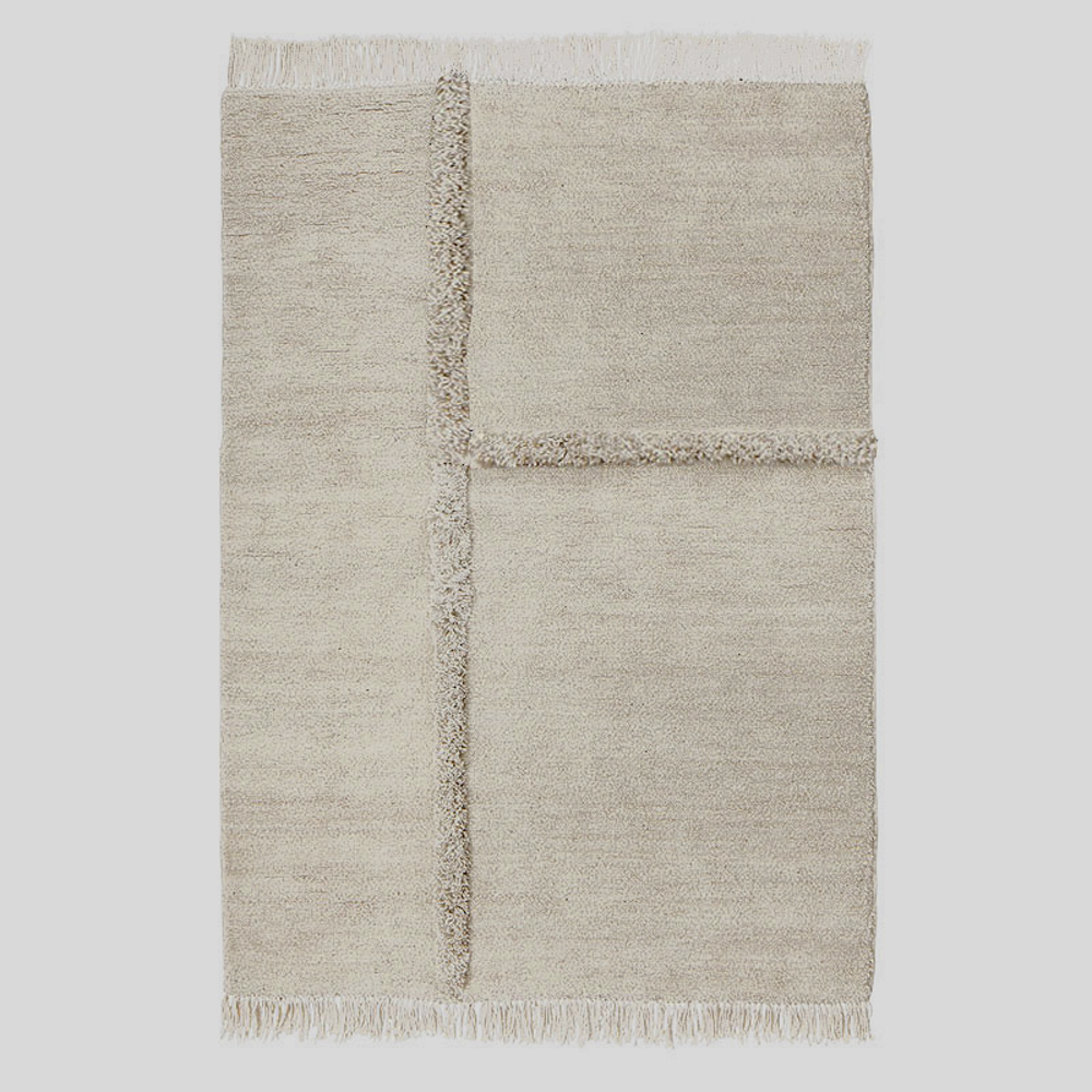 E-1027 White + White - Hand Knotted Rug