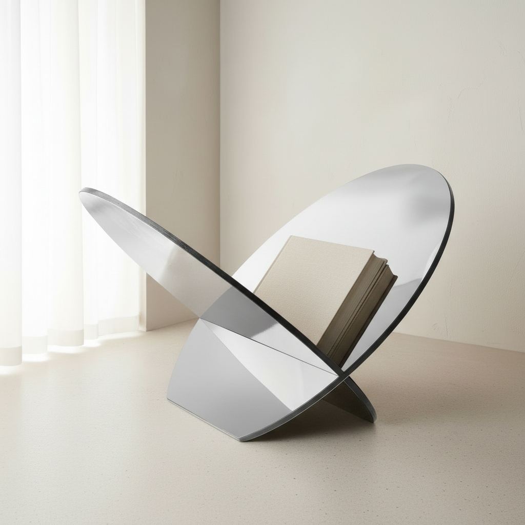 Silia Magazine Holder – Angled with Book