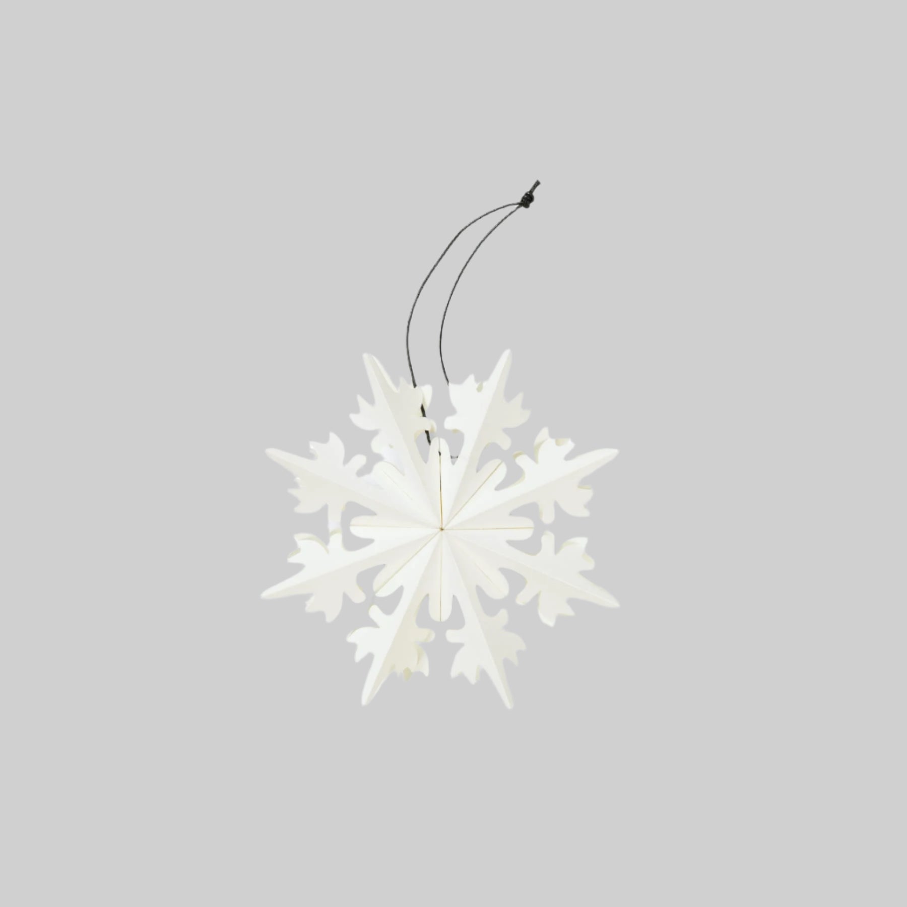 Holiday Ornament - Sustain Folding Snowflake Pointy, White (Box of 6)