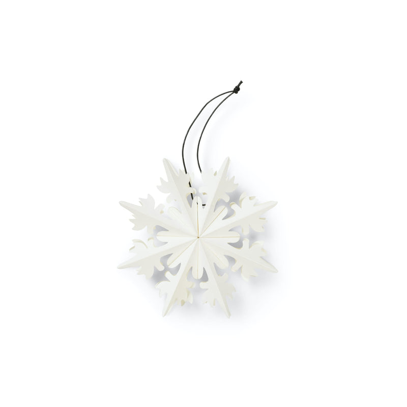 Holiday Ornament - Sustain Folding Snowflake Pointy, White (Box of 6)