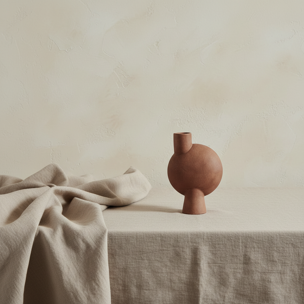 Sphere Vase with Belgian Linen Backdrop