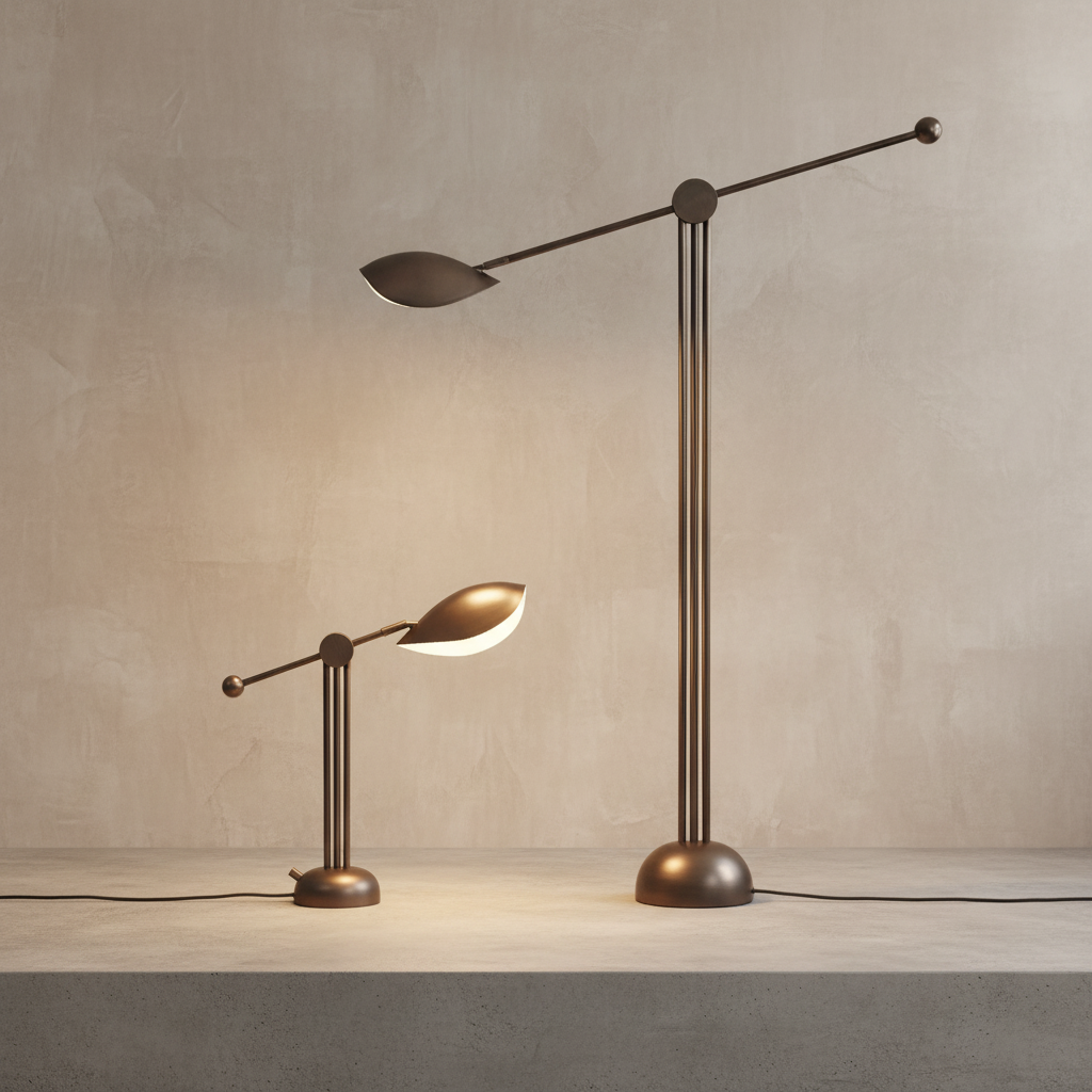 Stingray Table Light pair with limewash backdrop