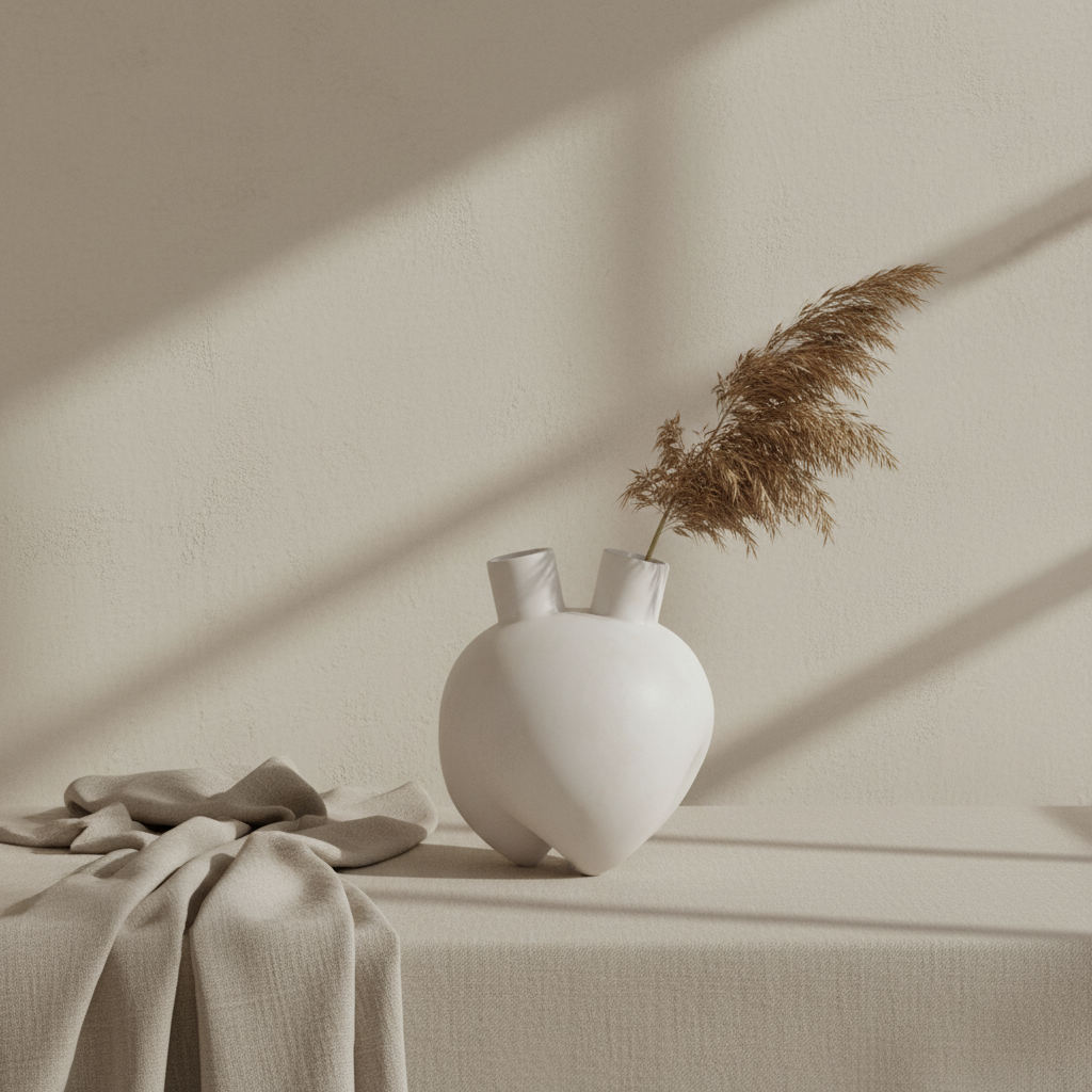 Sumo Vase, Horns - Bone White