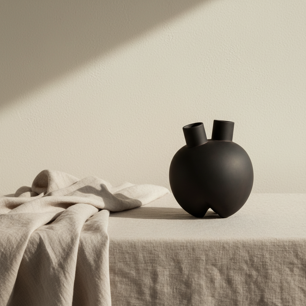 Sumo Vase, Horns - Coffee