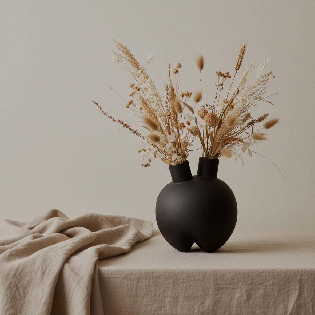 Sumo Vase, Horns - Coffee