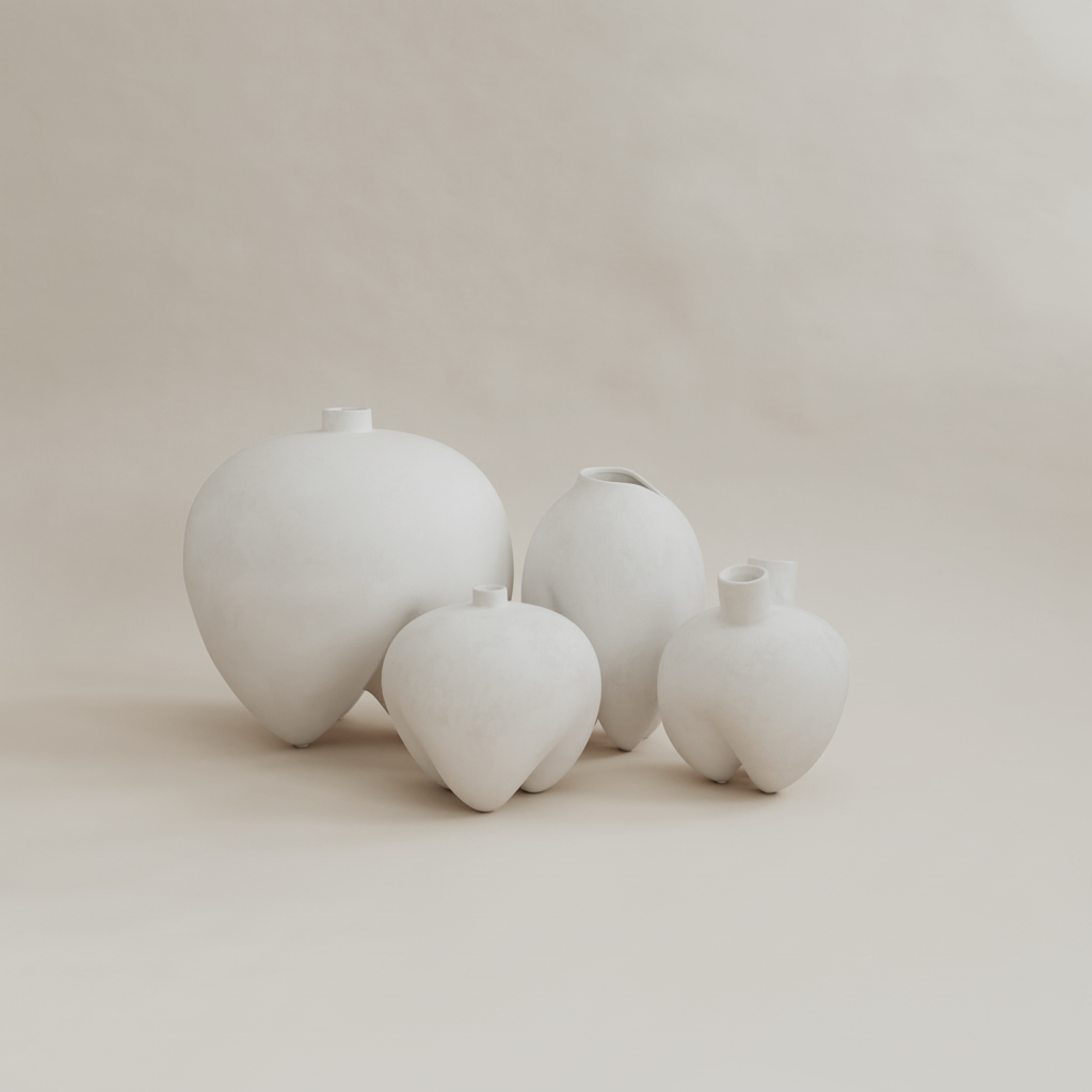 Sumo Vase, Slim - Bone White
