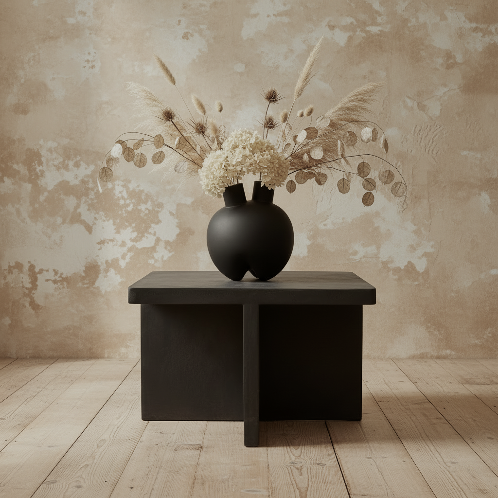 Sumo Vase, Horns - Coffee