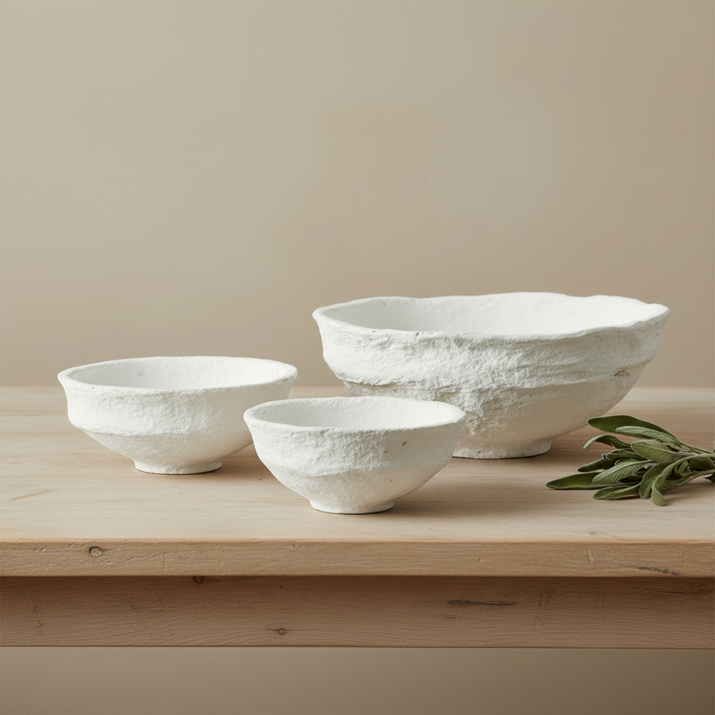 SUSTAIN Bowls on Pale Oak with Dried Sage — 1:1