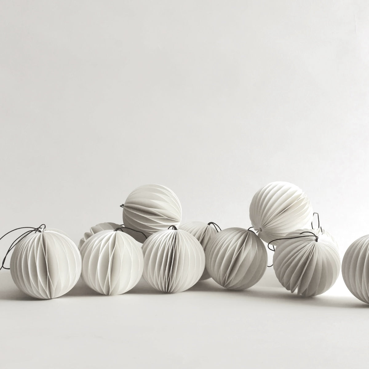 SUSTAIN folded ornament, scoop white. (box of 6)
