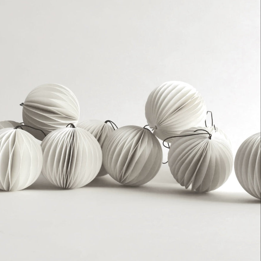 SUSTAIN folded ornament, scoop white. (box of 6)