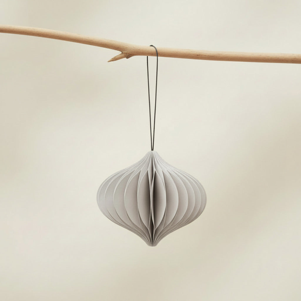SUSTAIN folding ornament, onion soft grey (box of 6)