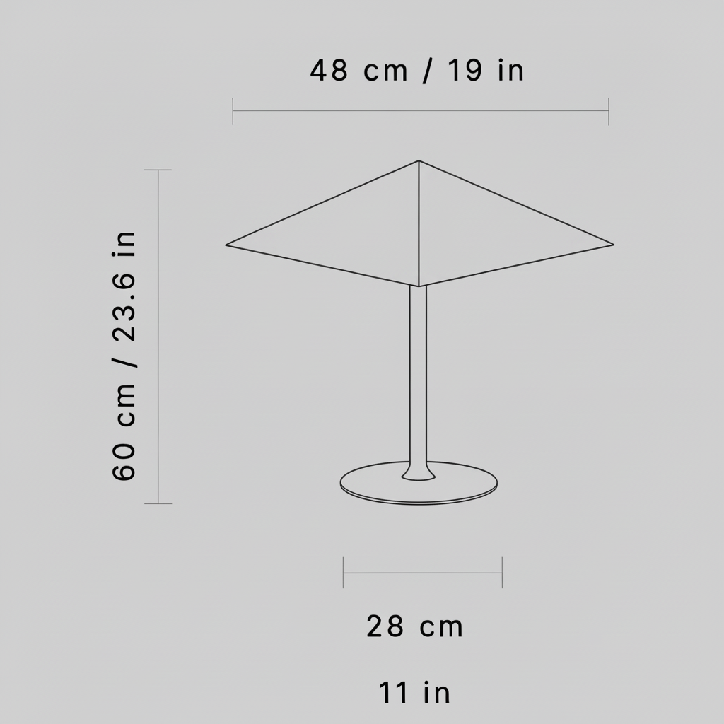 Table lamp technical diagram flat style