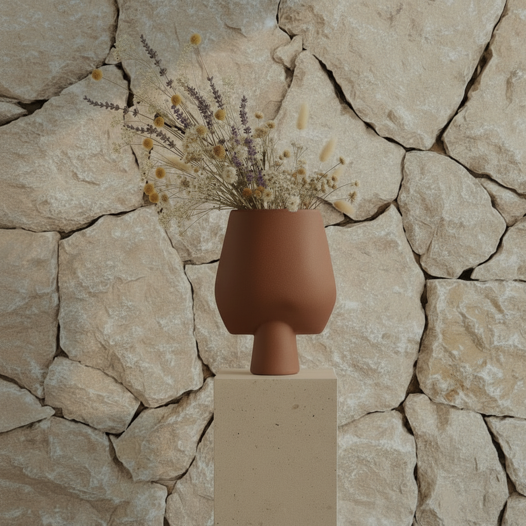 Sphere Vase Square, Big - Terracotta