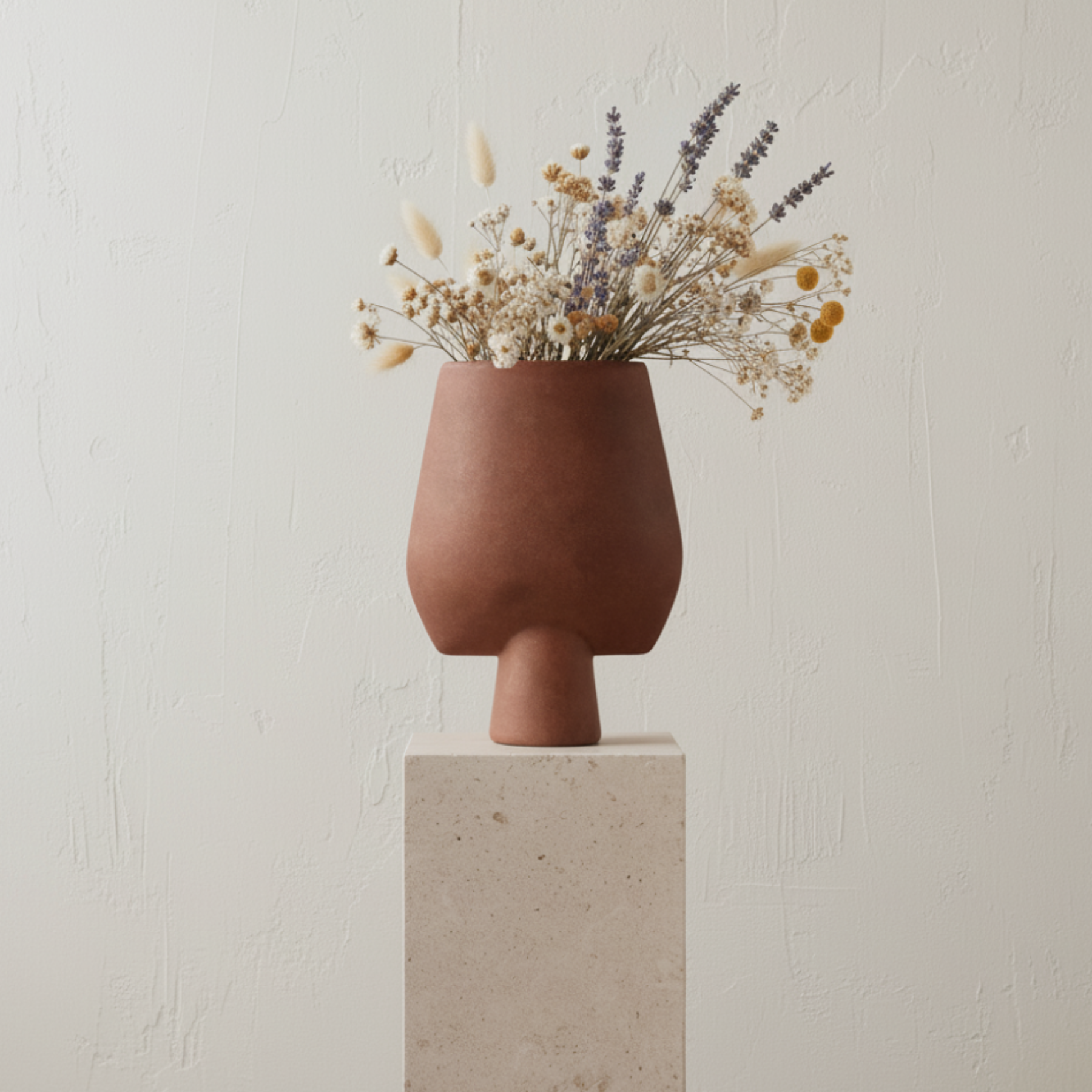 Sphere Vase Square, Big - Terracotta