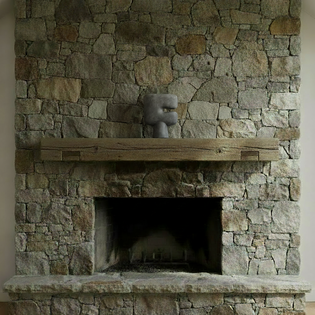 Tribal Vase Big on Fireplace Mantel