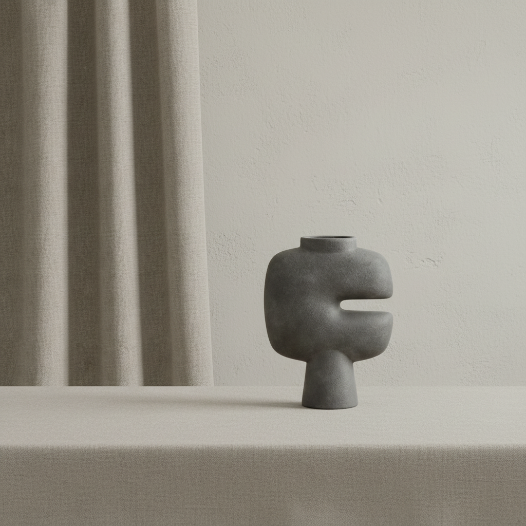 Tribal Vase Medio with Belgian Linen Backdrop