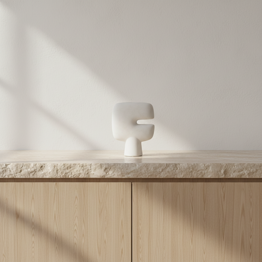 Tribal Vase Mini on Limestone Countertop