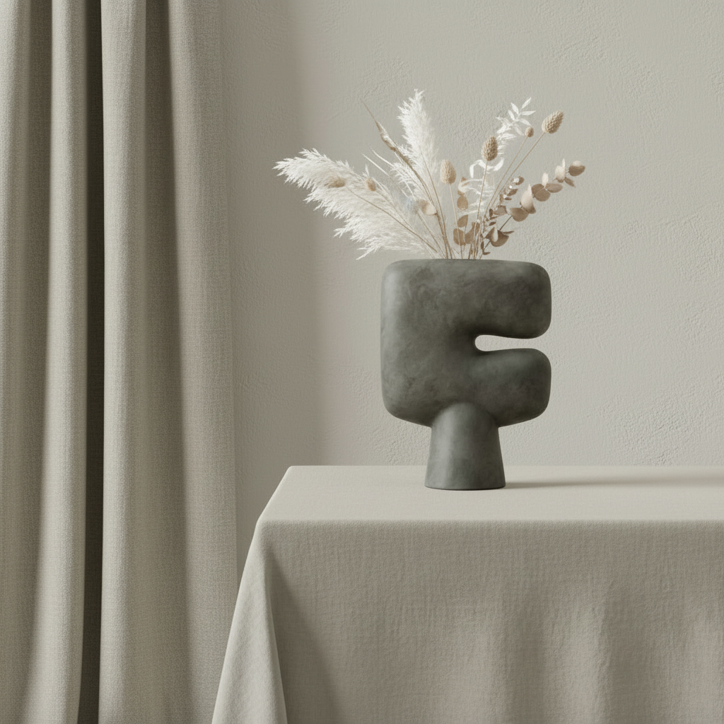 Tribal Vase with Dried Flowers