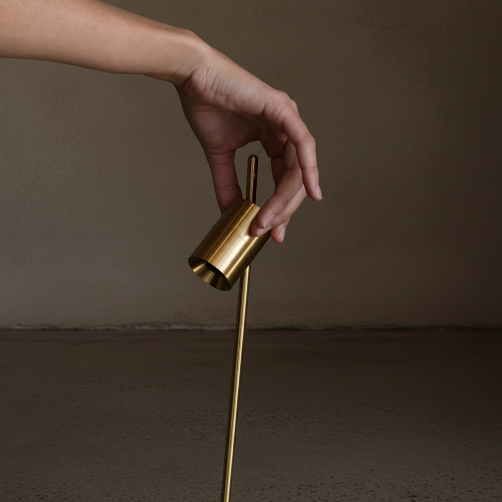 Trizo21 Aude Floor Light brass detail moody dark beige-grey