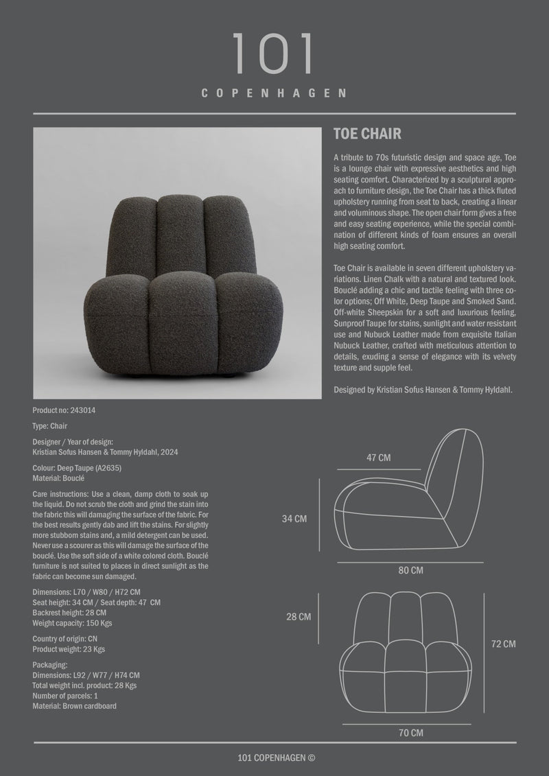 Toe Chair - Deep Taupe