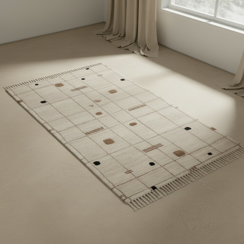 Virta Runner with sand linen drapes