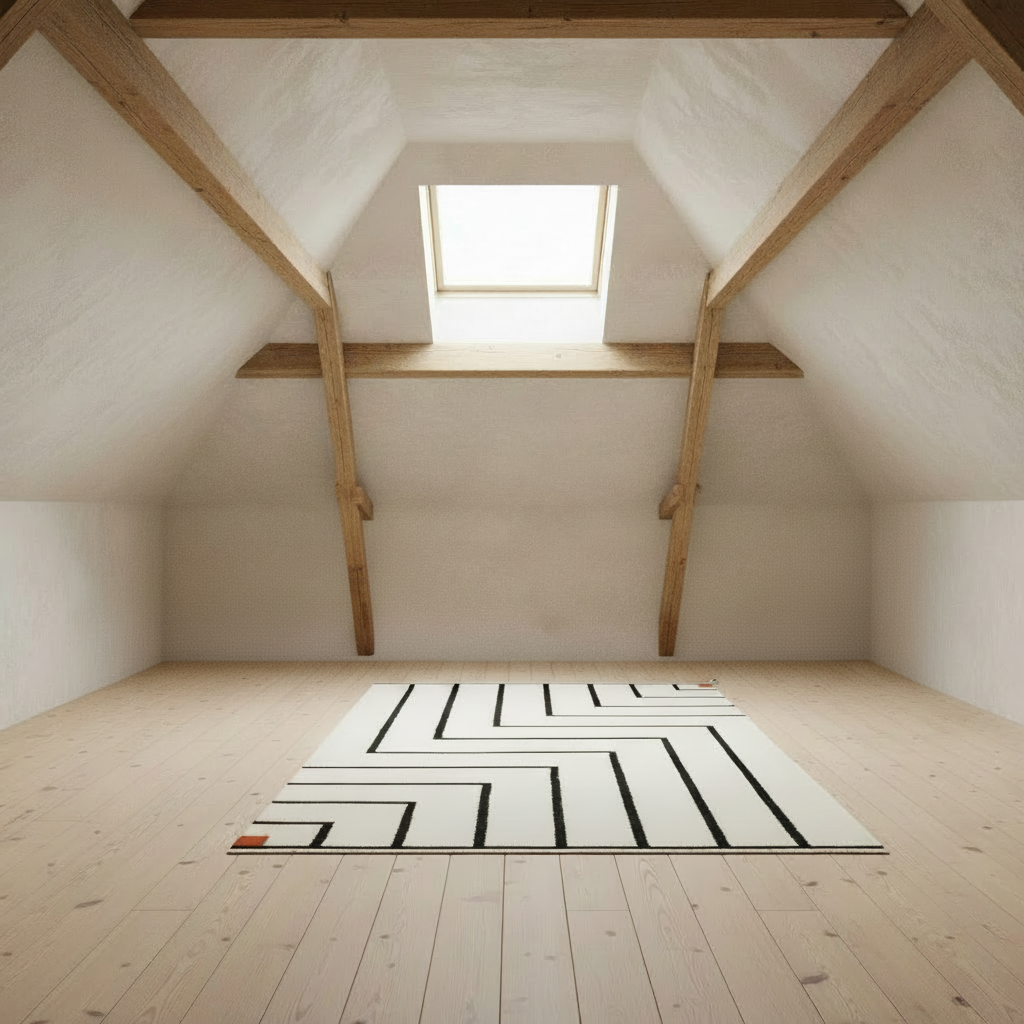 VK-1 Rug centered in loft space