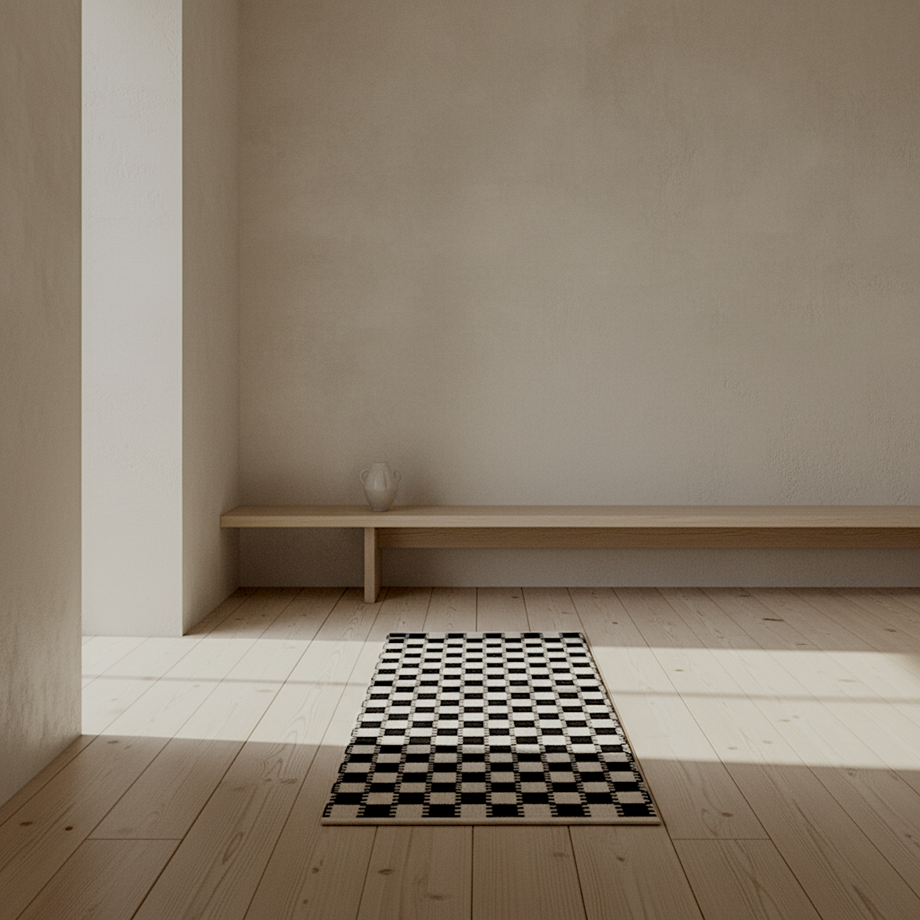 Vibeke Klint Rug VK-5, Black/Off-White, Runner 2.5' x 8'